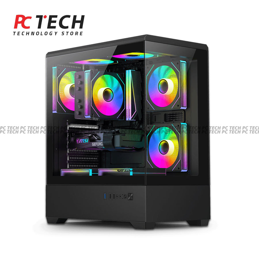 DarkFlash C365 Gaming Case with GP650W 80+ Bronze Power Supply