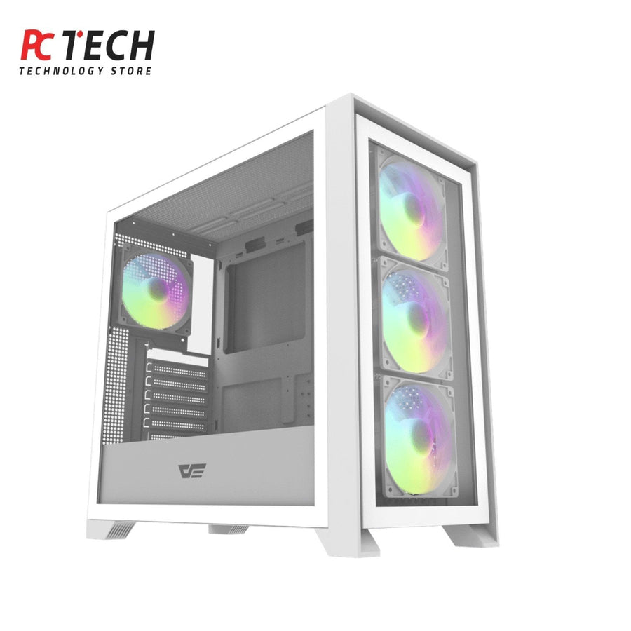 Darkflash DRX90 White PC Case with Aigo AT650 650W 80+ Bronze PSU