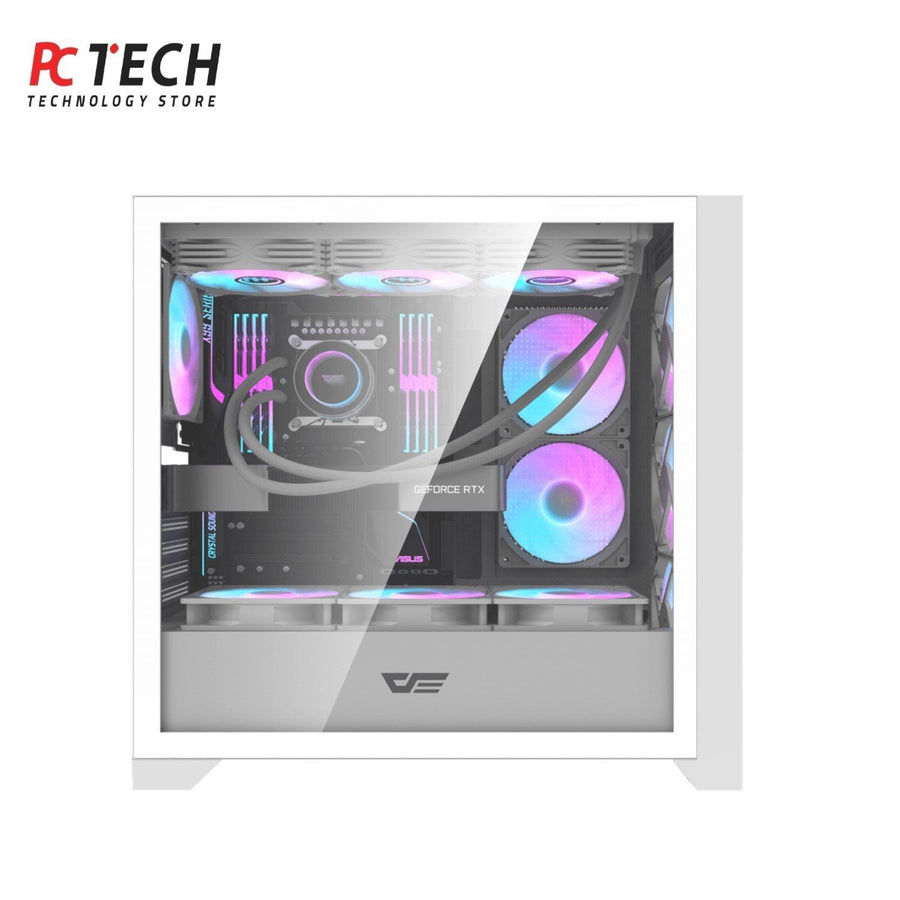 Darkflash DRX90 White PC Case with Aigo AT650 650W 80+ Bronze PSU